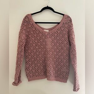 Pink crochet sweater